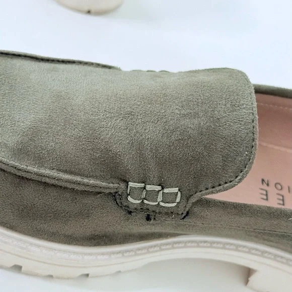 Journee Collection Erika Lug Sole Loafers – Olive Green–Faux Suede Size 8 - Picture 11 of 15